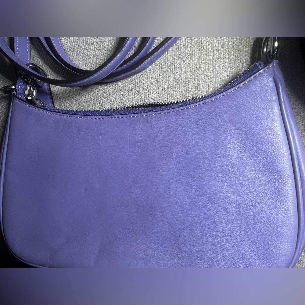 Coach Teri Shoulder Bag Light Violet Leather Crossbody - Picture 8 of 10